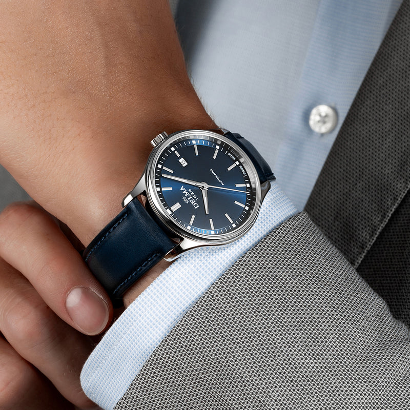 DELMA Classic in stainless steel with blue dial