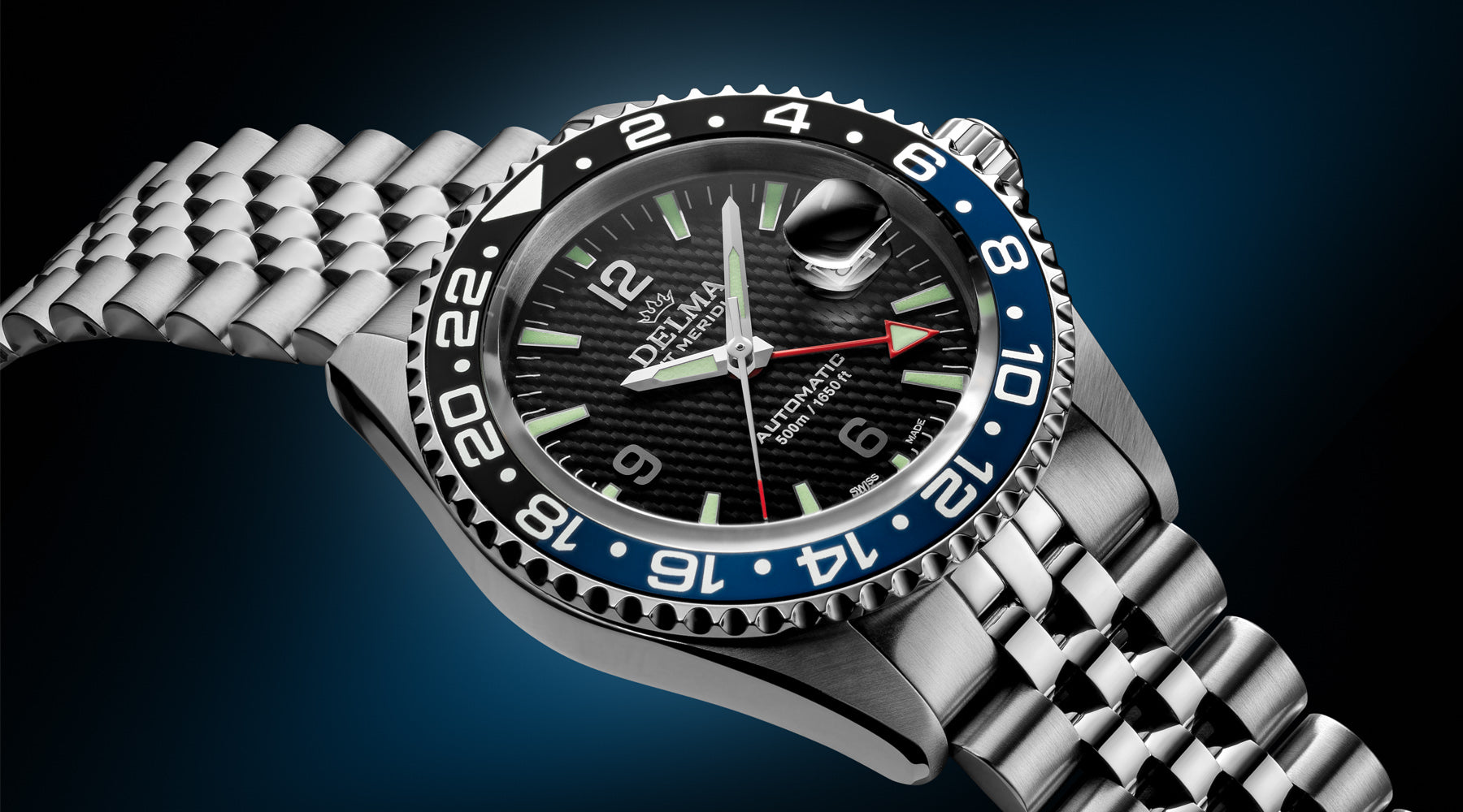Delma Watch Santiago GMT Bi-Colour 52702.648.6.104 | W Hamond Luxury Watches