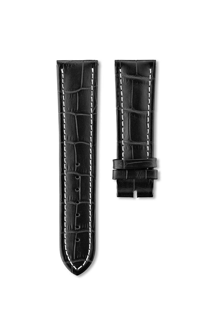Black Embossed Leather Strap 22mm