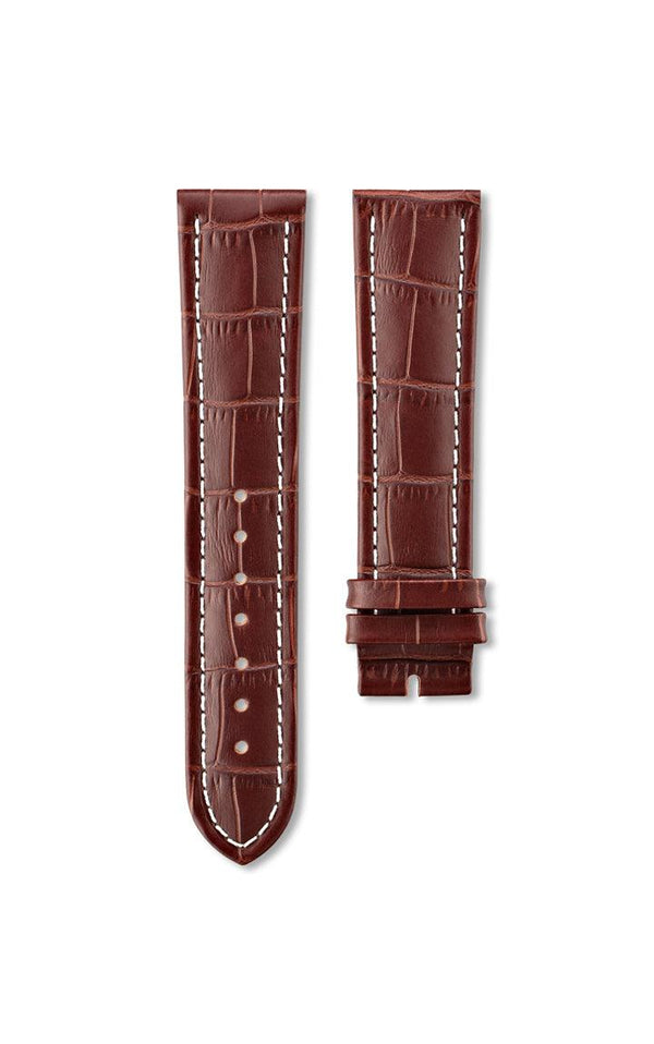 Brown Embossed Leather Strap Large 22mm