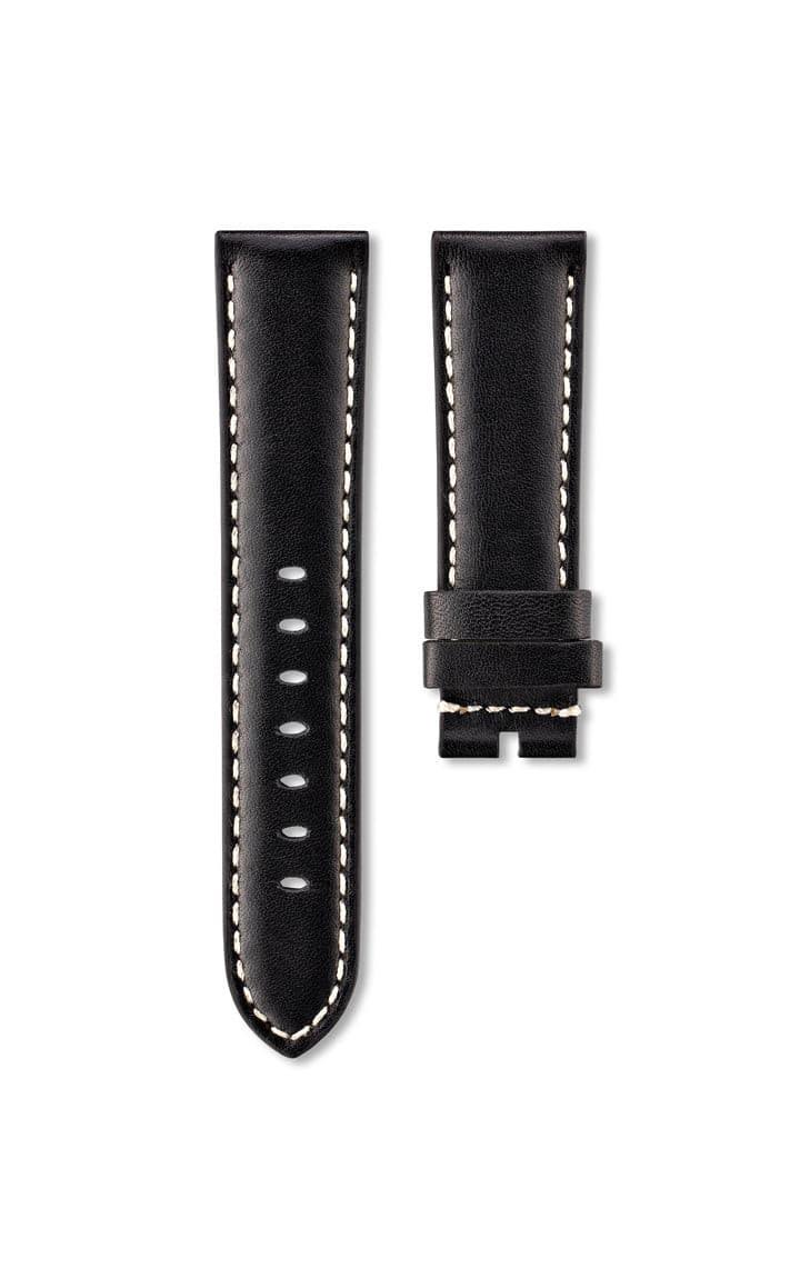 Black Matte Leather Strap Large 22mm