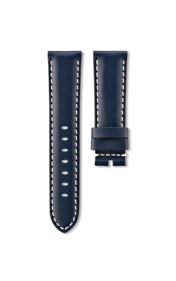 Blue Matte Leather Strap 22mm