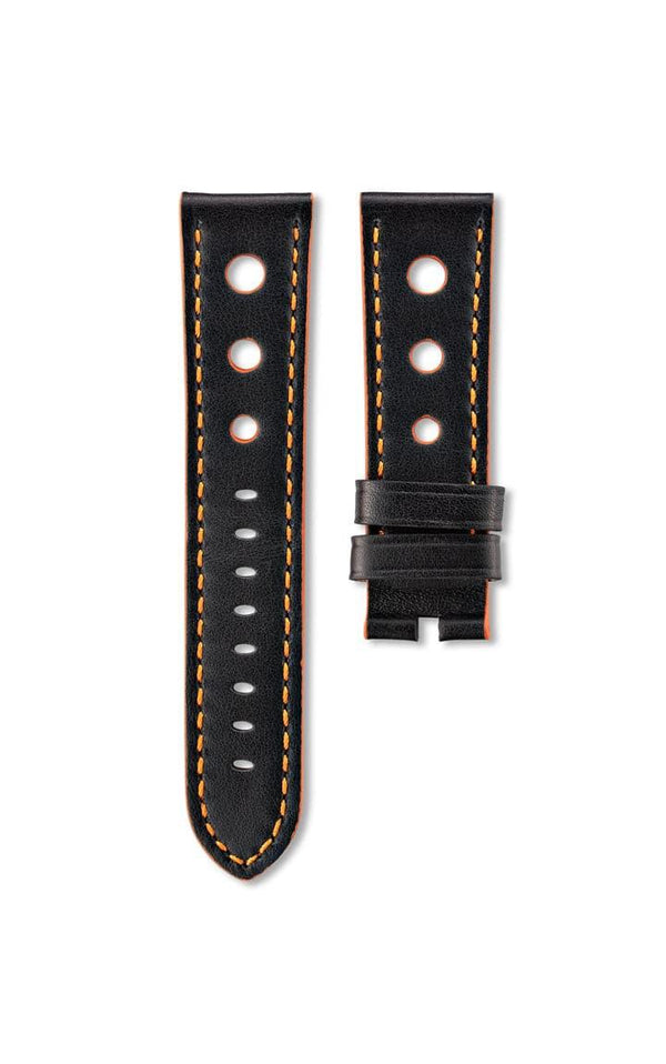 Black Racing Leather Strap 24mm