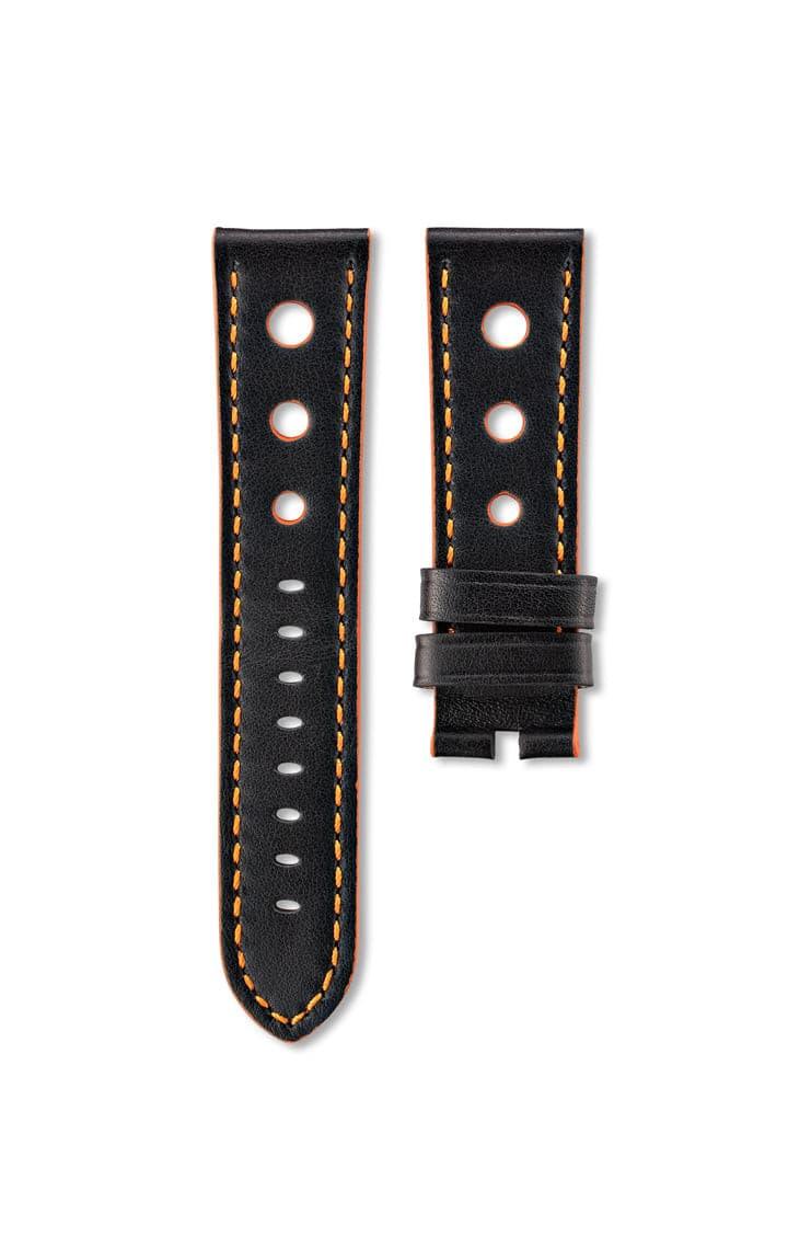 Black Racing Leather Strap 24mm