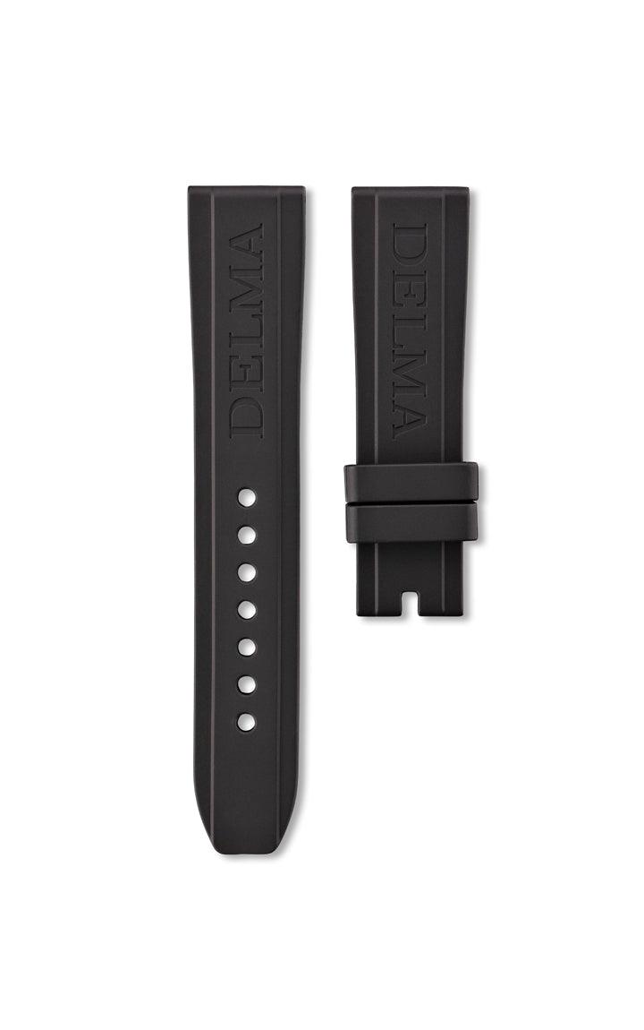 Black Rubber Strap 22mm - DELMA Watches